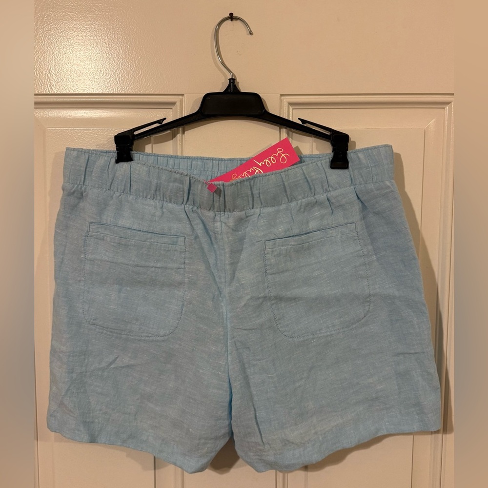 Lilly Pulitzer Blue Lagoon Lilo Linen Women's Shorts - Picture 4 of 9